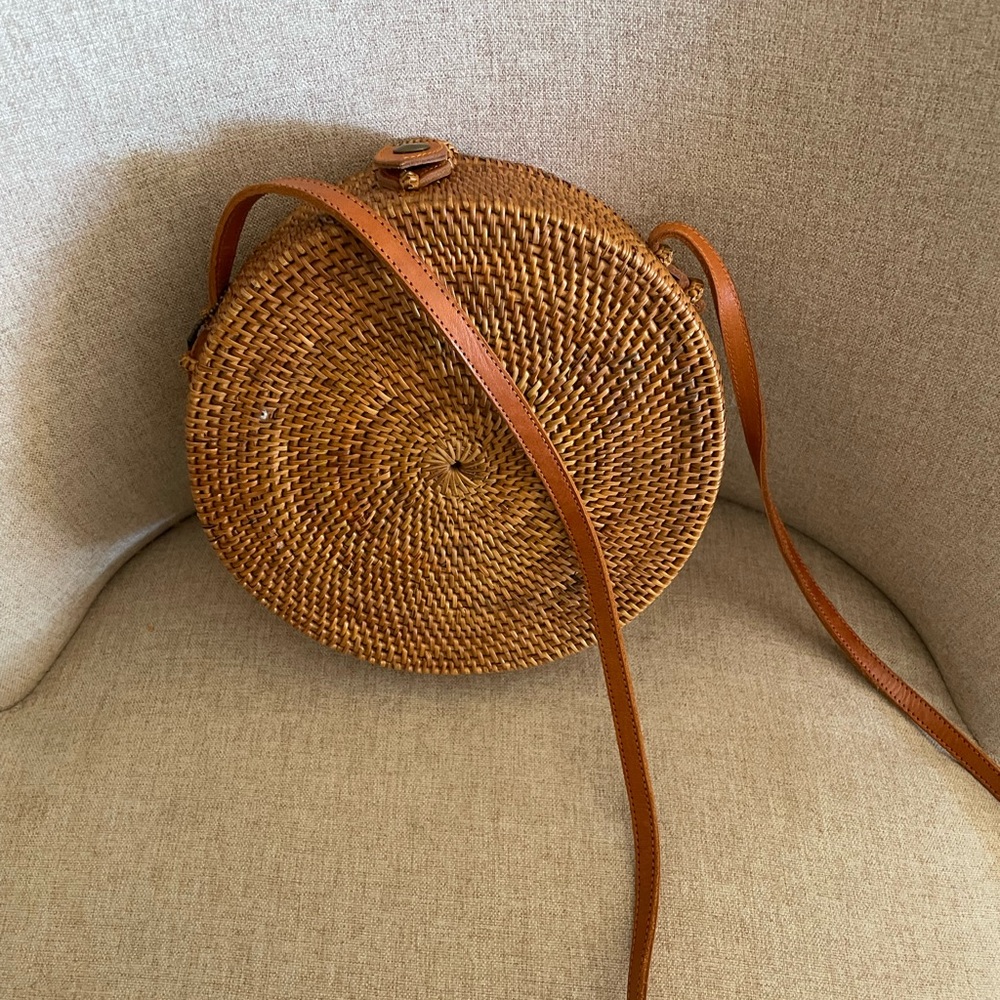 Brown Woven Crossbody Bag